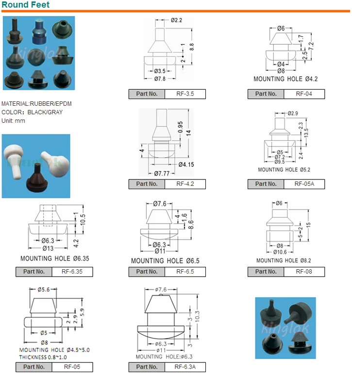 Pushin Mushroom Bumpers,Small Hard Rubber Push On Feet,Pull Silicone Insert Foot,Grommet Feet