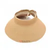 Mass Production Empty Top Collapsible Straw Hat Roll Up Sun Hat Womens