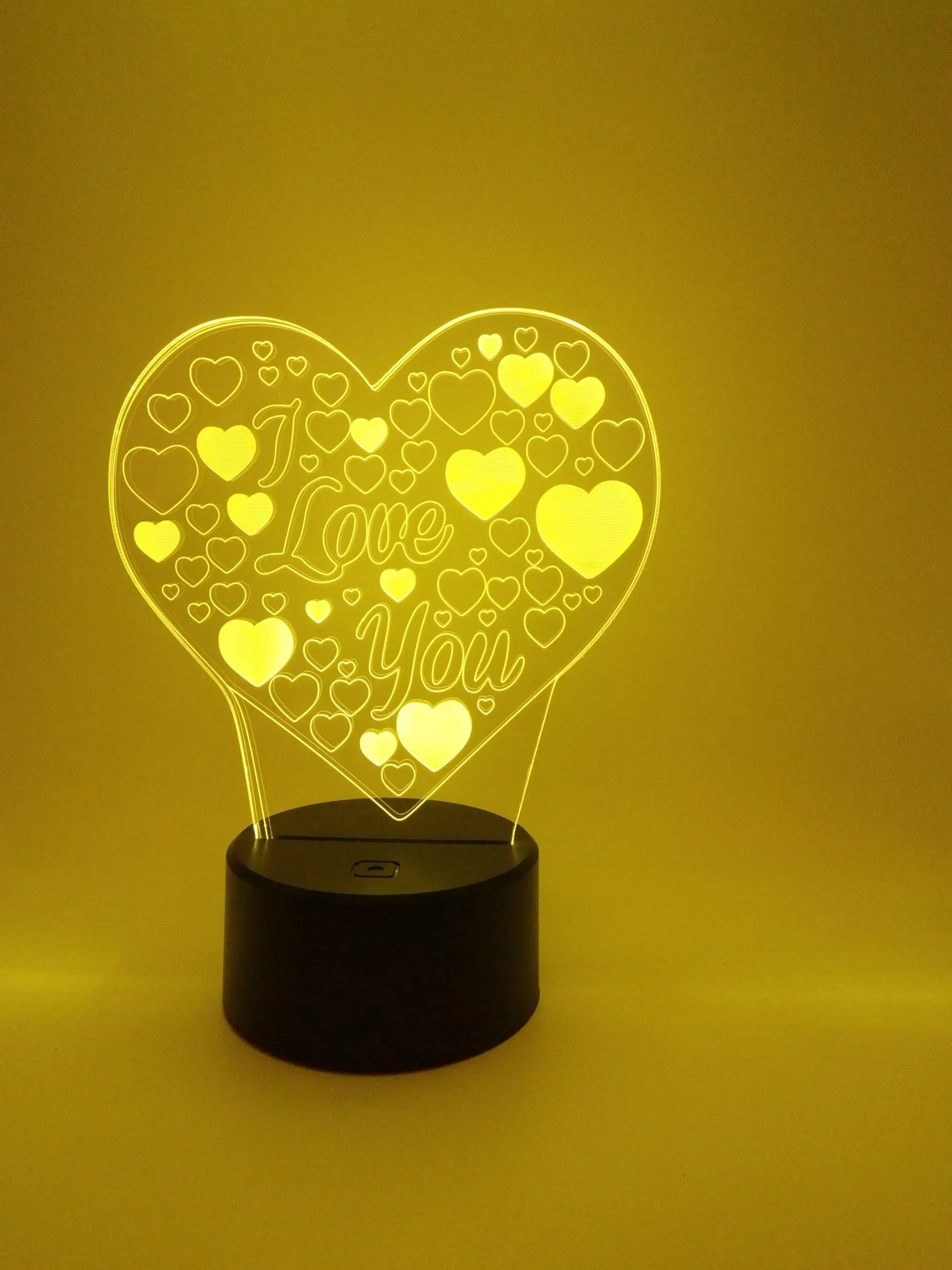 Hot Saling Amazing New Color Changing Love Heart 3d Led Night Light 