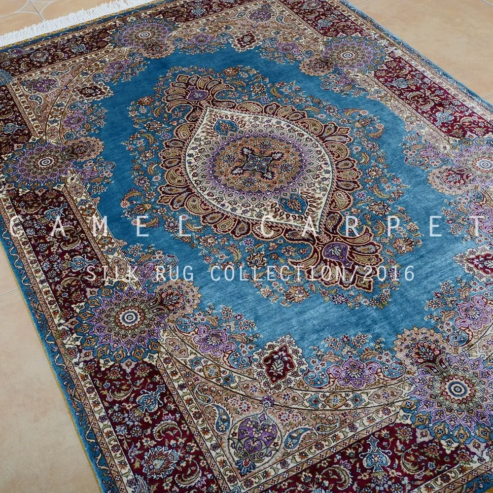 Zentrale Medallion Teppich Schmuck Blau Iranische Teppiche