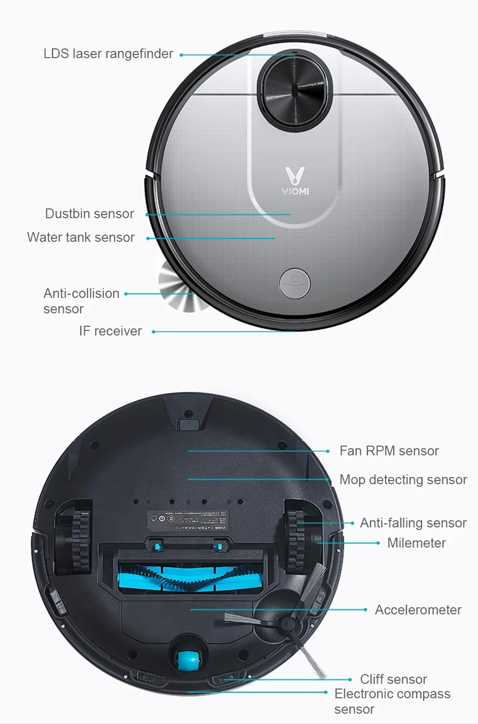 Global Version Xiaomi Viomi Robot Vacuum Cleaner V2 Pro Xiaomi Viomi V2