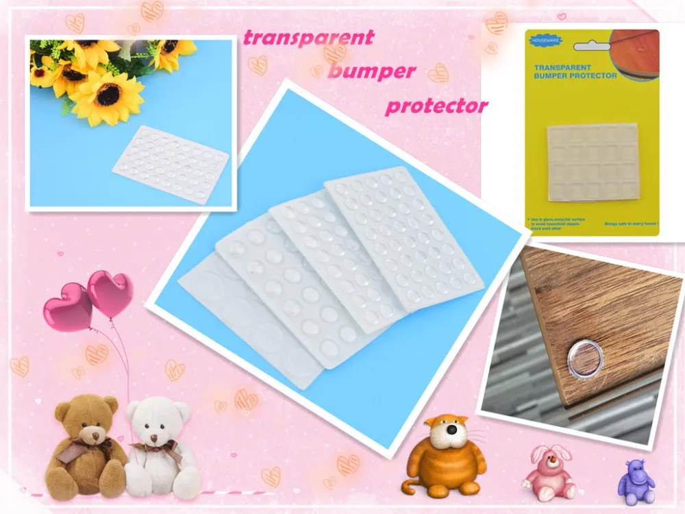Transparent Adhesive Glass Table Protector Bumper Glass Table Rubber Shock Absorber Pads Buy