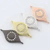 Favorite Jewelry Evil Eye Connector Brass Flat Plated Evil Eye Hollow Pattern Charms Accessories