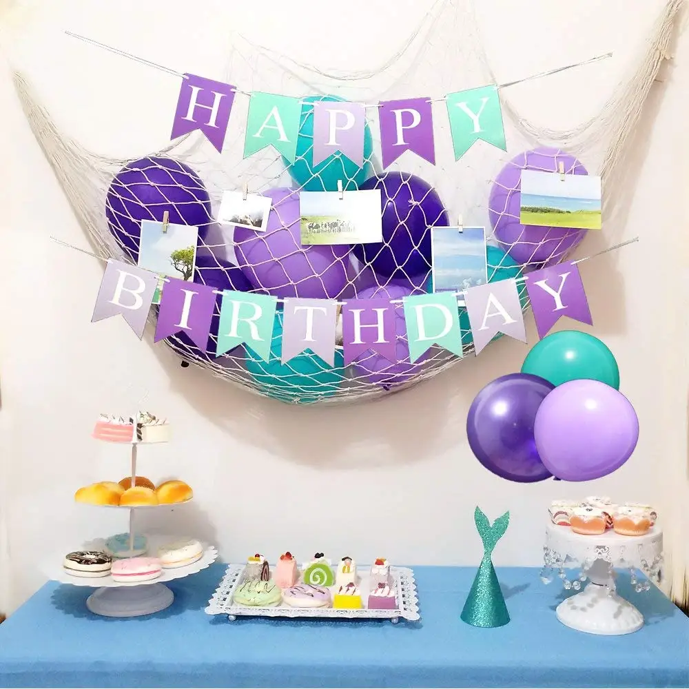 Mermaid Party Theme Find Deals On Line At Get Quotations Mermaid Theme Birthday Party Decorations Under The Sea Supplies 33 Pieces