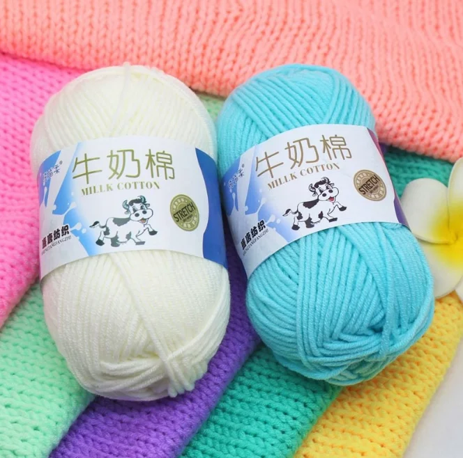 China Wholesale Handmade Soft Milk Cotton Knitting Yarn Of 5 Ply - Buy ...