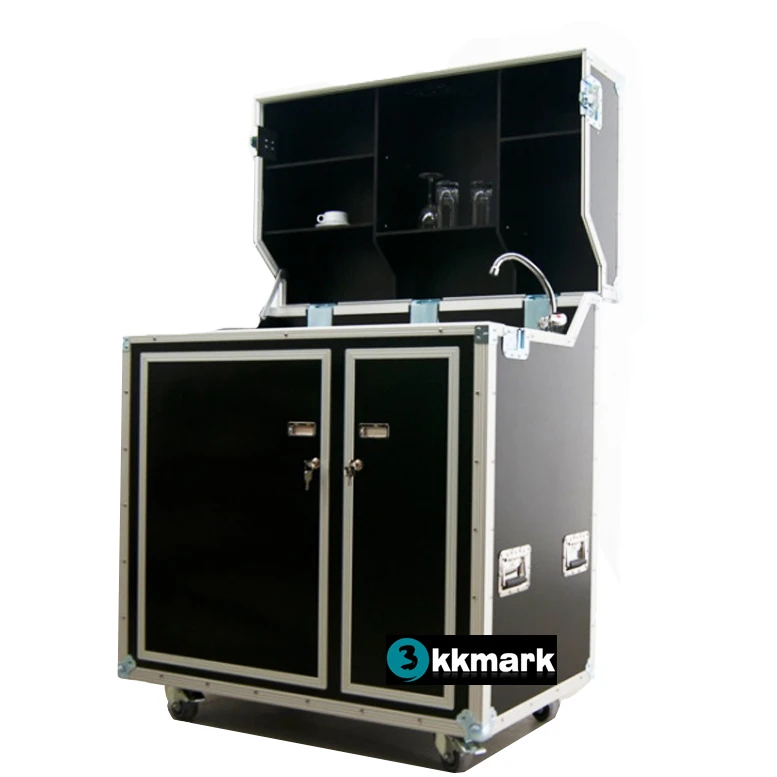 Customized Mobile Flight Case Kitchen Fridge Case With Sink And Stuff
