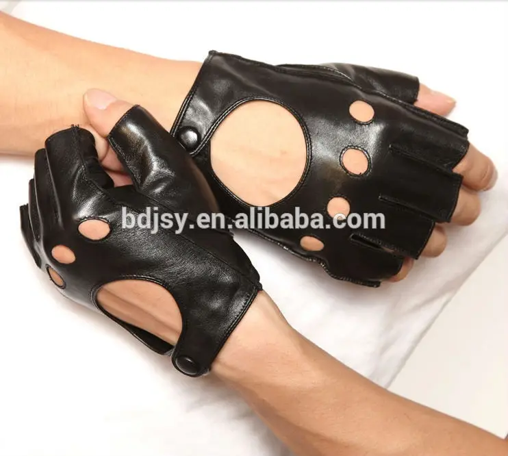 Thin leather gloves male half outdoor cycling sports fitness leather gloves