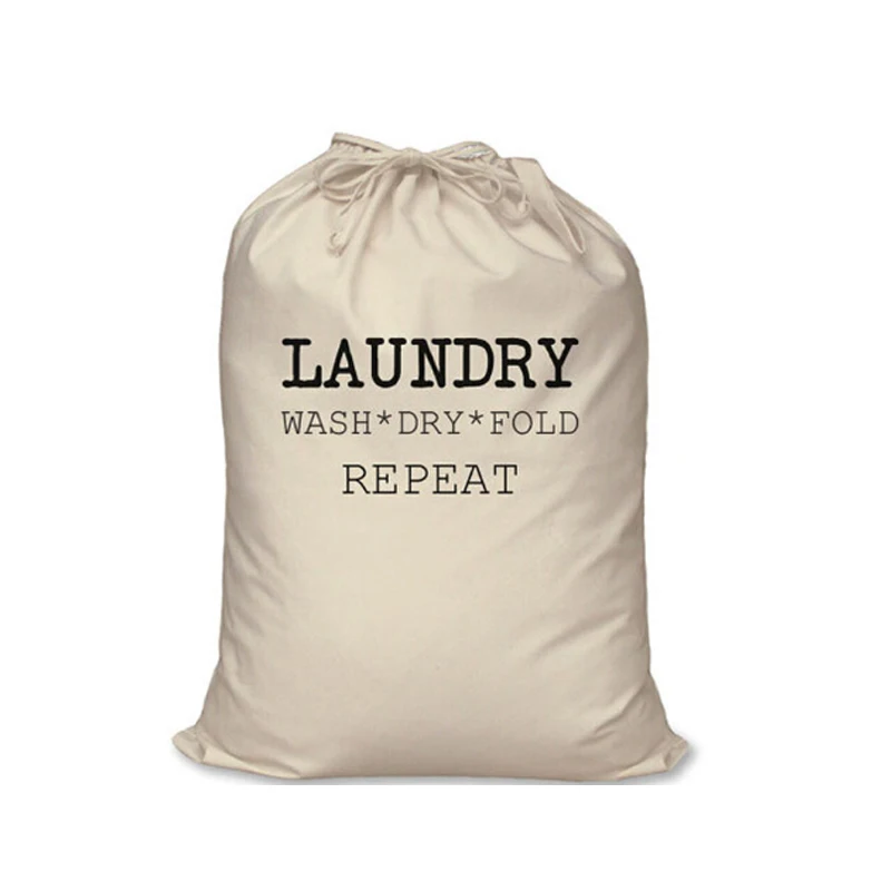 Commercial Drawstring New Hotel Use Custom Logo Canvas Dirty Laundry ...