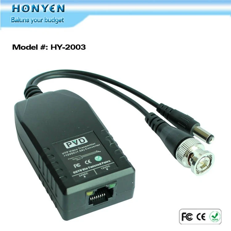 Built-in AC24V to DC12V convertor PVD video balun connector