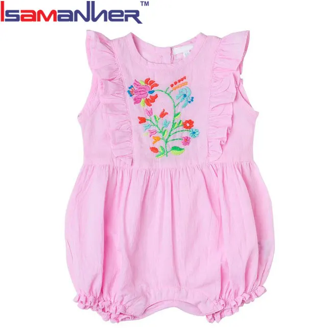 Organic Cotton Baby Girls Rompers Short Sleeve Wholesale Baby Clothes