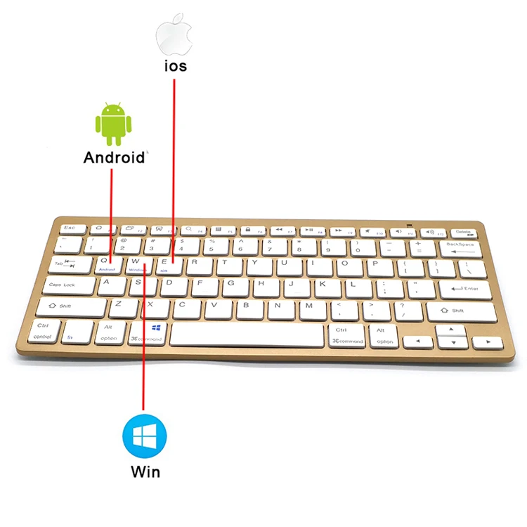 Wireless Mini Bluetooth Keyboard Portable Rohs For Android Apple