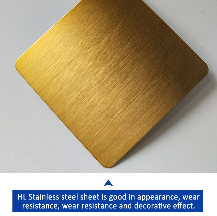 ZB9055 Stainless steel sheet brushed gold champagne colored