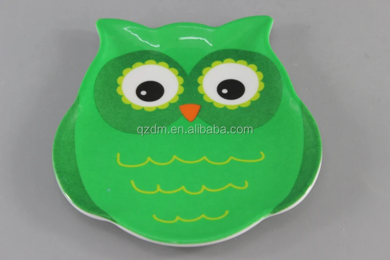 Originality Melamine Owl plate , Plastic Dessert Dishes
