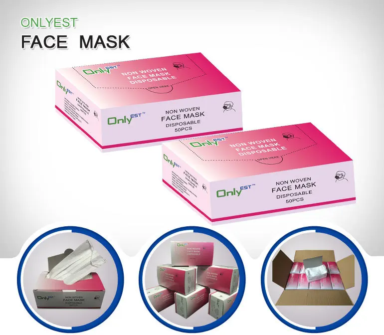 medical equipments a grade colored 3ply disposable ear-loop face