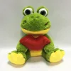 Cheap plush green frog toy with kiss pillow customized cute soft stuffed valentine plush toy