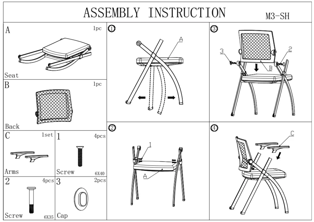 Folding mesh back design cheap school conference room chairs 
