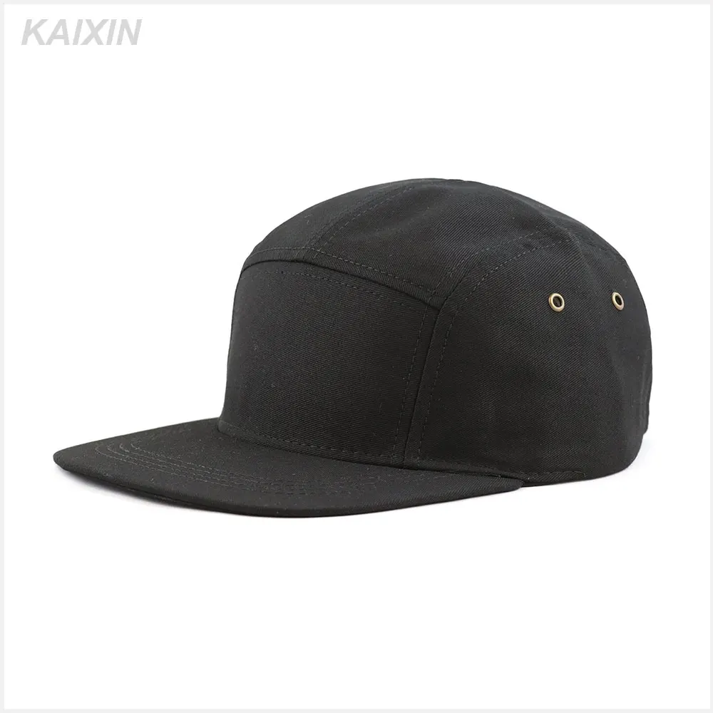 plain black 5 panel cap