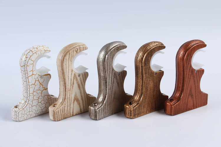 Smooth Surface Colorful Classic Wood Curtain Rod Drapery Brackets