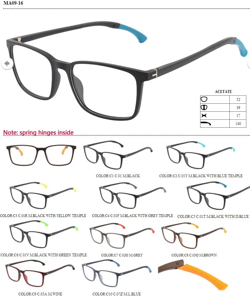 Ready Stock Colorful Temple Eyewear Cheapest Tr90 Optical Glasses Frame ...