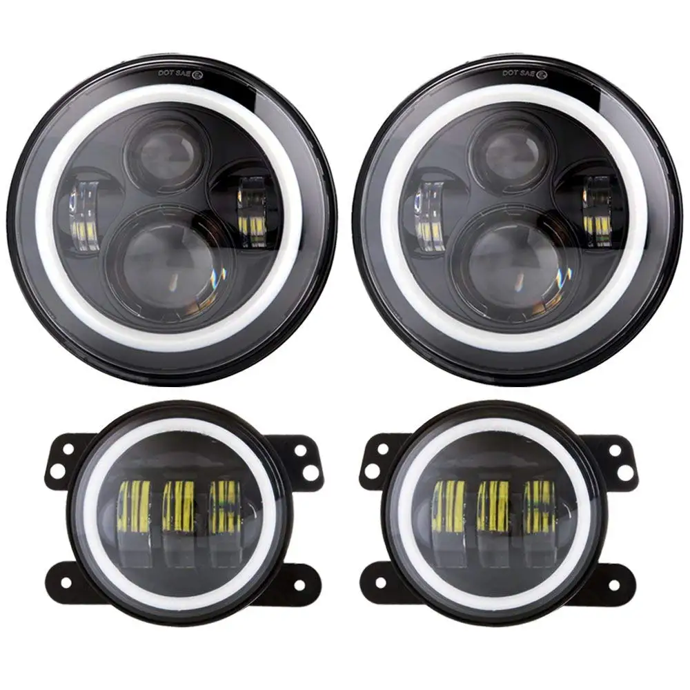 Bluetooth control RGB color changing turning function fog light bulb and  headlight kits for Jeep