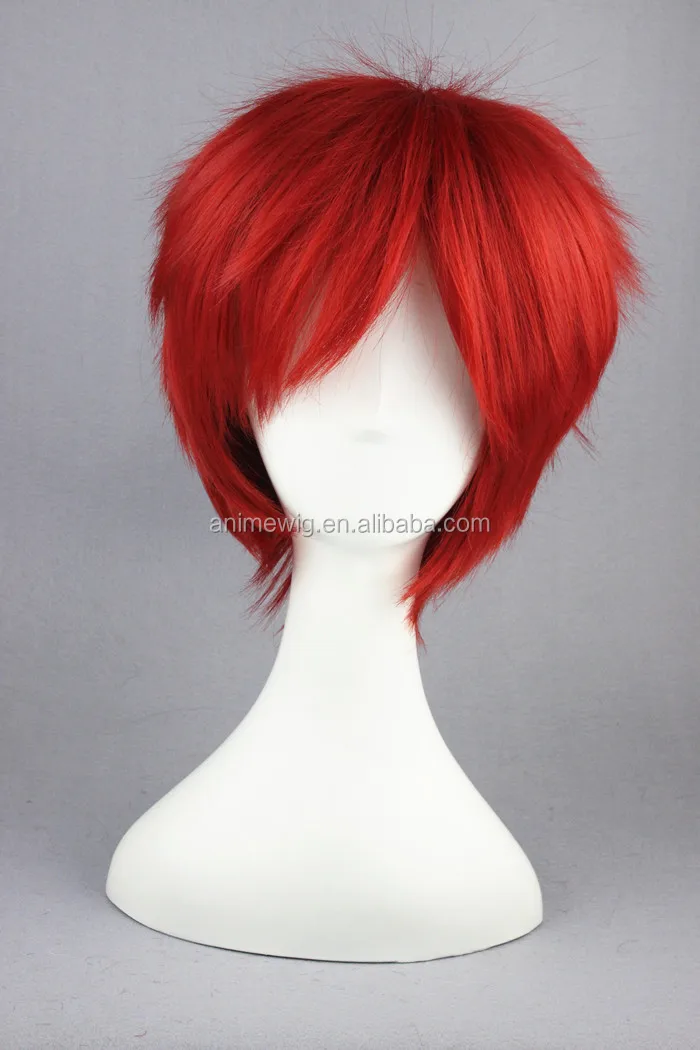 short red costume wig