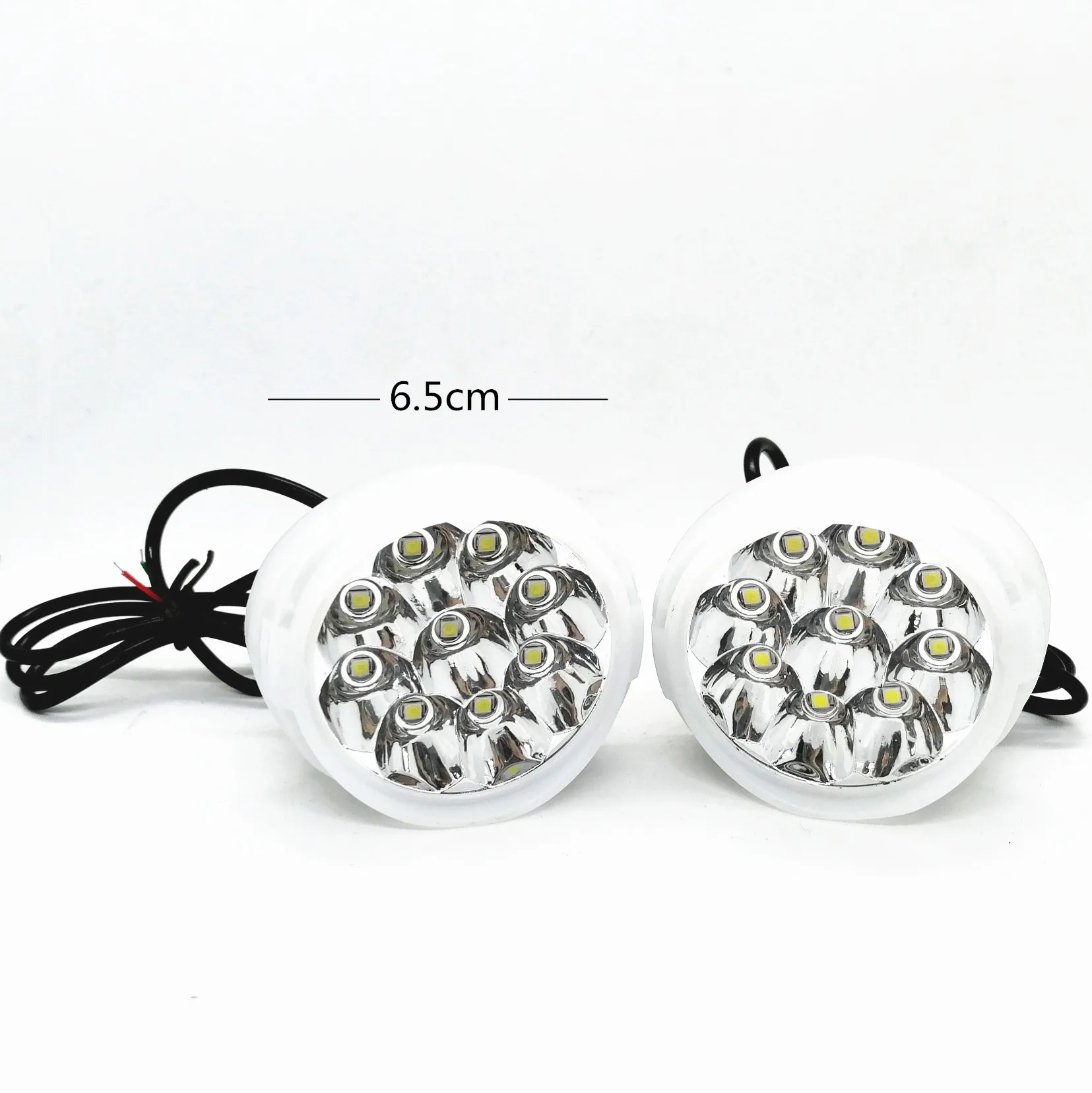 9 led motorcycle mirror light plastic 12V rgb led motorcycle headlight with flash ring factory supply