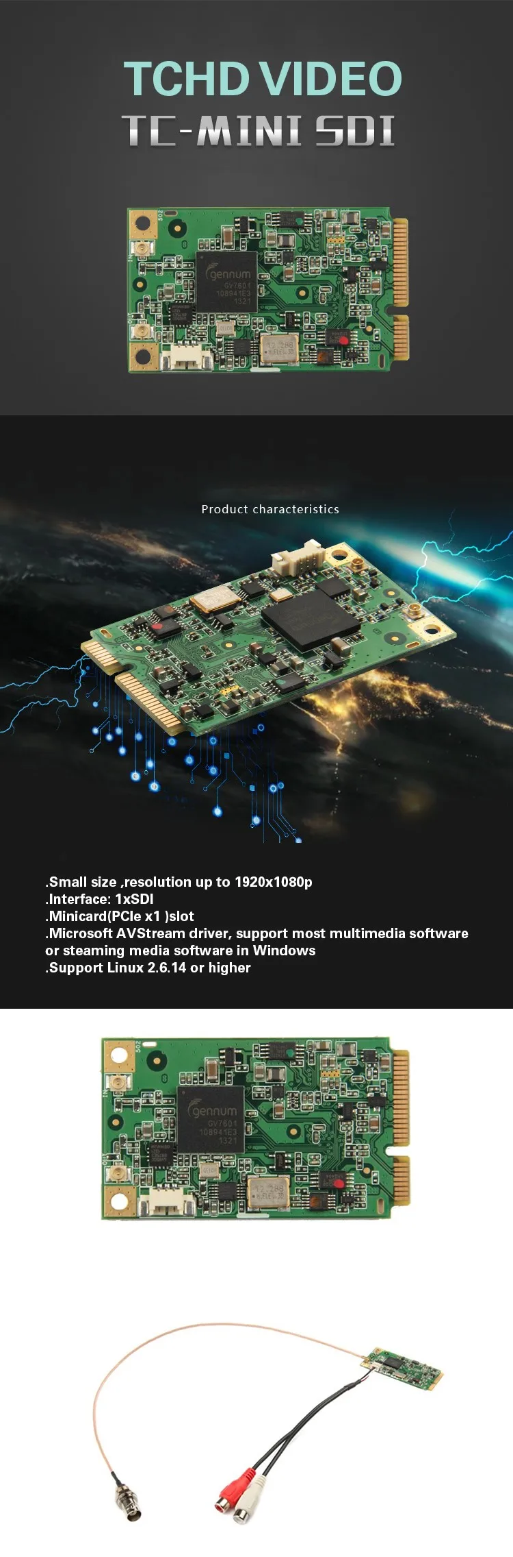 1 Sdi Input Laptop Mini Capture Card For Live Streaming casting Game