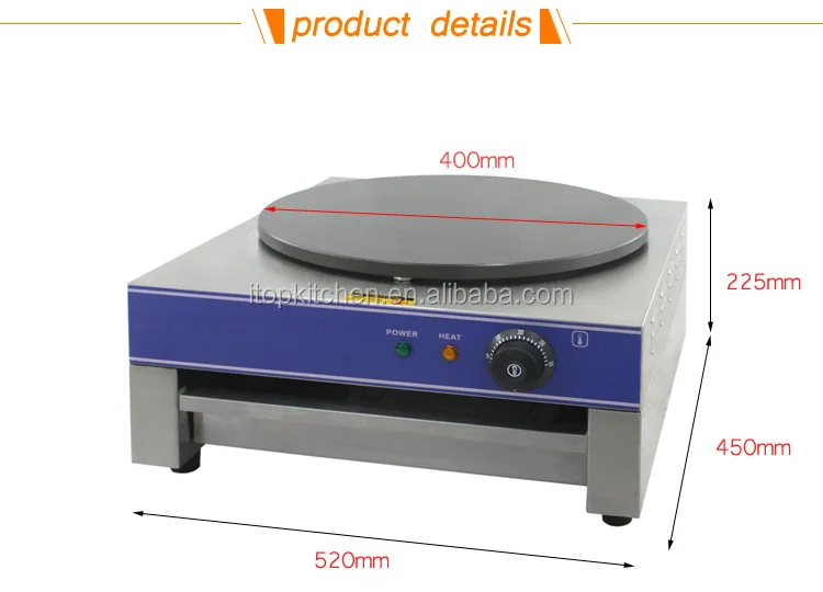 400mm Pancake Making Machine, Single Plate Industrial Electric Crepe Maker for Sale