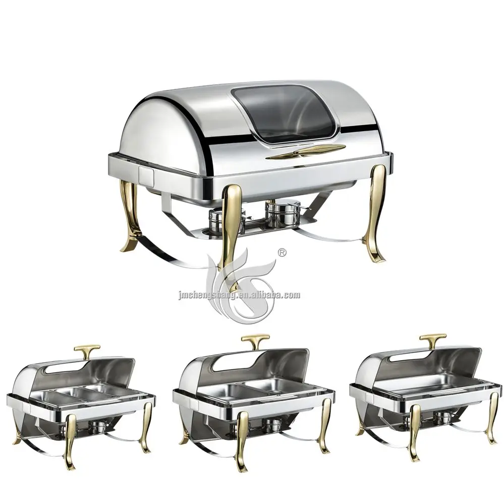 Stainless Steel Catering Goldplated Chafing Dish Restaurants Kitchen
