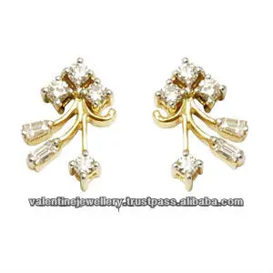 14k Gold Diamond Earrings For S Baguette Earring 14k Gold Diamond Earrings For S Baguette Earring Jewelry With Diamonds