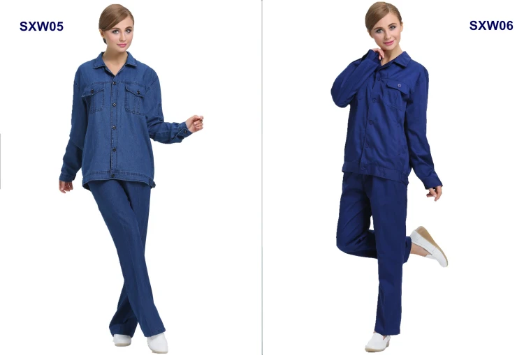 blue work clothes