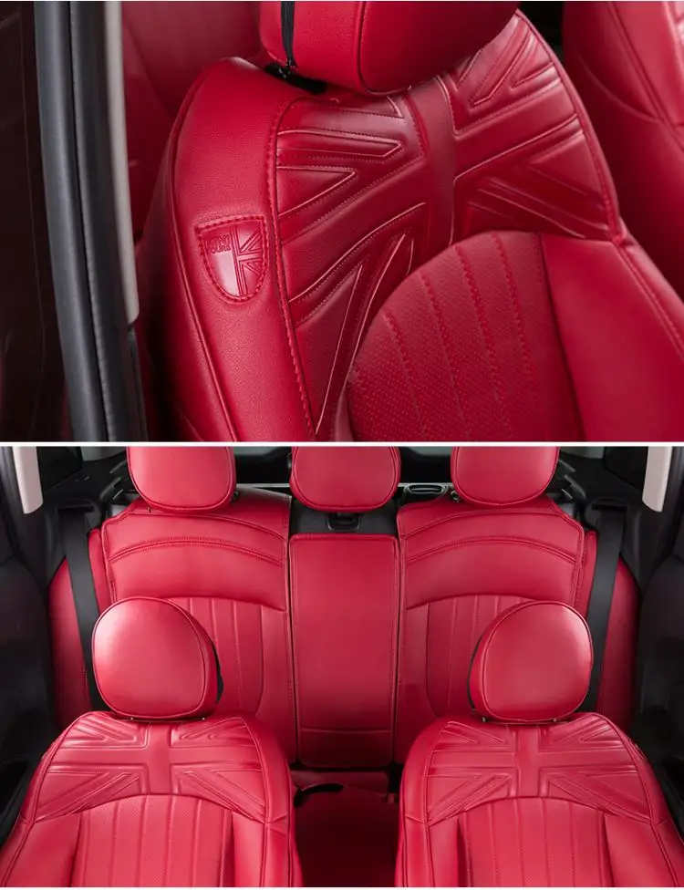 Brand New Imported Pvc Material Union Jack Style Black And Red Seat