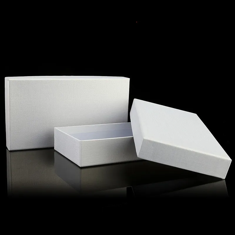 Display Box 22x12x4.2cm White Linen Texture Paper Gift Box with ...