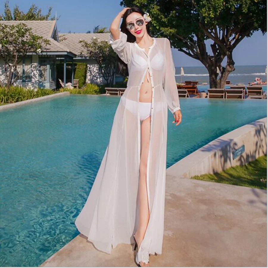 
woman casual sexy sun block cover up beach dress 