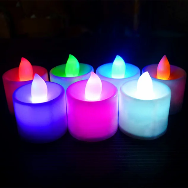 colorful Battery Operated electric Flameless Tea Lights LED tealight candle lights
