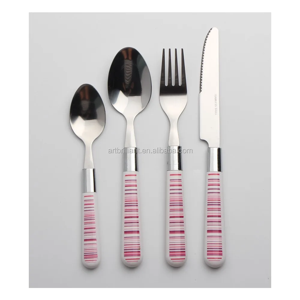 20pcs Set Hanging Plastic Handle Cutlery With Silver Rivet Buy