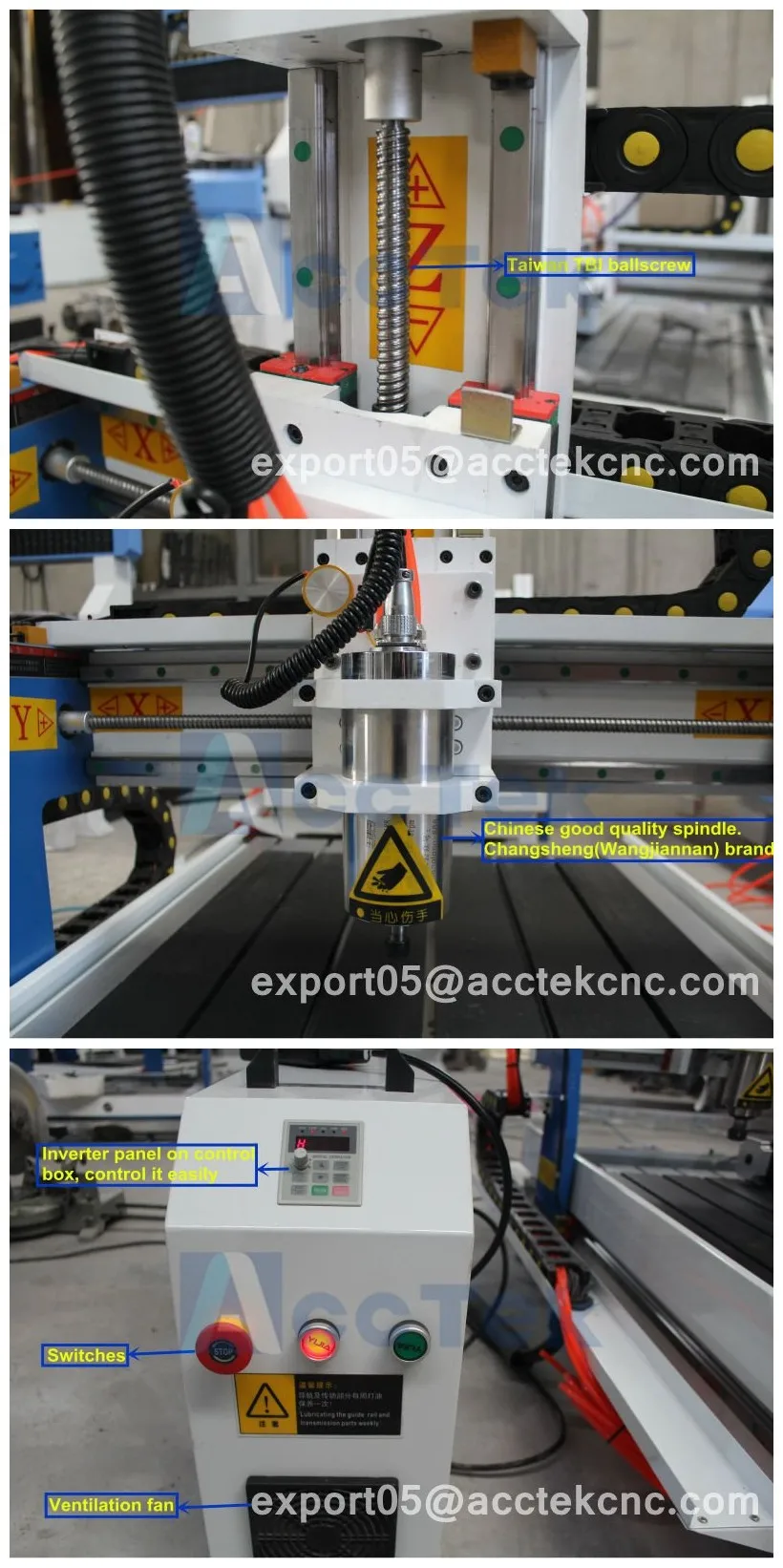 Jinan Acctek 1.5kw/2.2kw metal engraving router 3d cnc 6040
