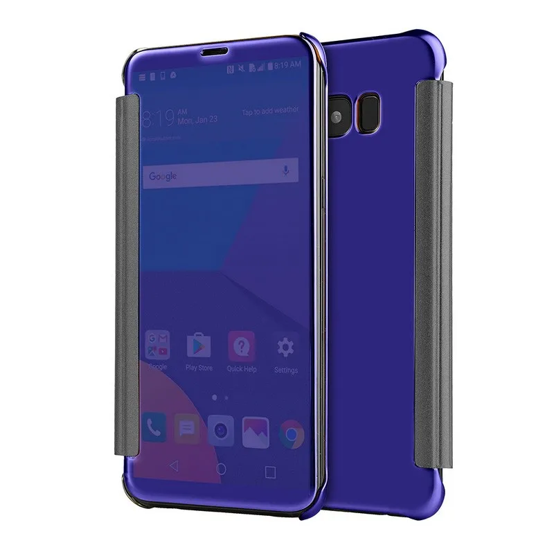 Luxury Plating Touch Sensitive Smart cover for Samsung Galaxy S7 S7edge S8 S8plus Clear View Flip Mirror Case