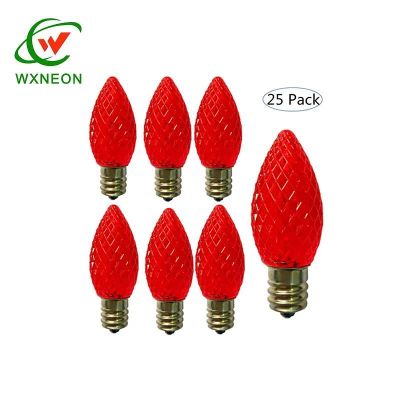 Christmas Tree Garden Patio Red Light LED C7 C9 E17 Decorative Bulb