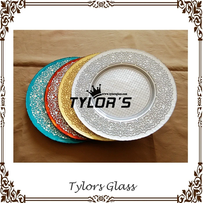 Cheap Pearl White Wedding Decorative Glass Charger Plates Buy Pearl