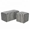 Striped Fabric Ottoman Storage Stool Cool Seat Box With Storage
