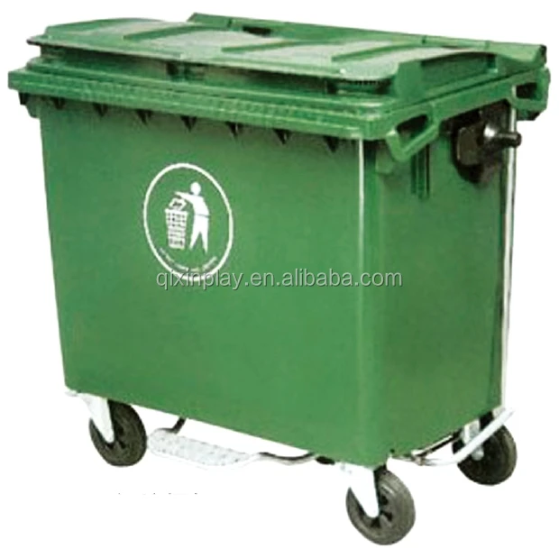 Cheap Outdoor Garbage Can Storage With 4 Wheels Plastic Trash Dumpster