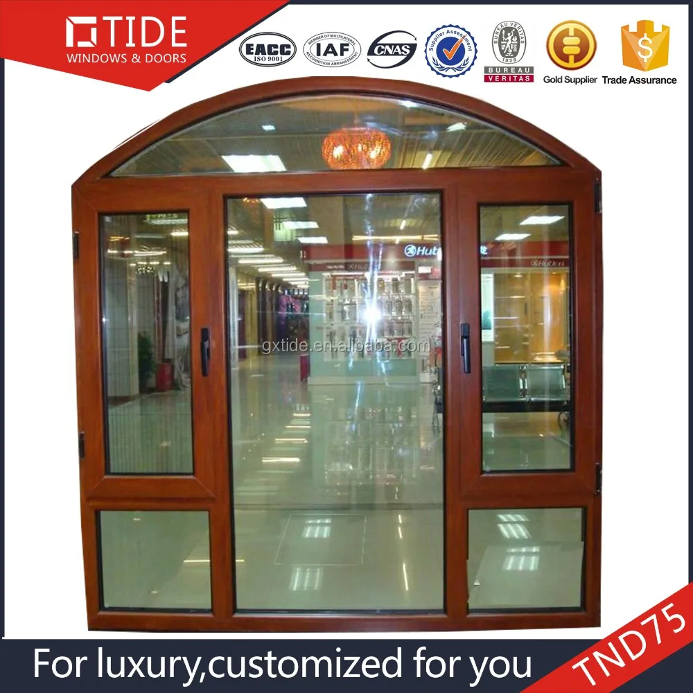 TIDE75 wooden door and window arched on top/aluminum clad wood arch windows