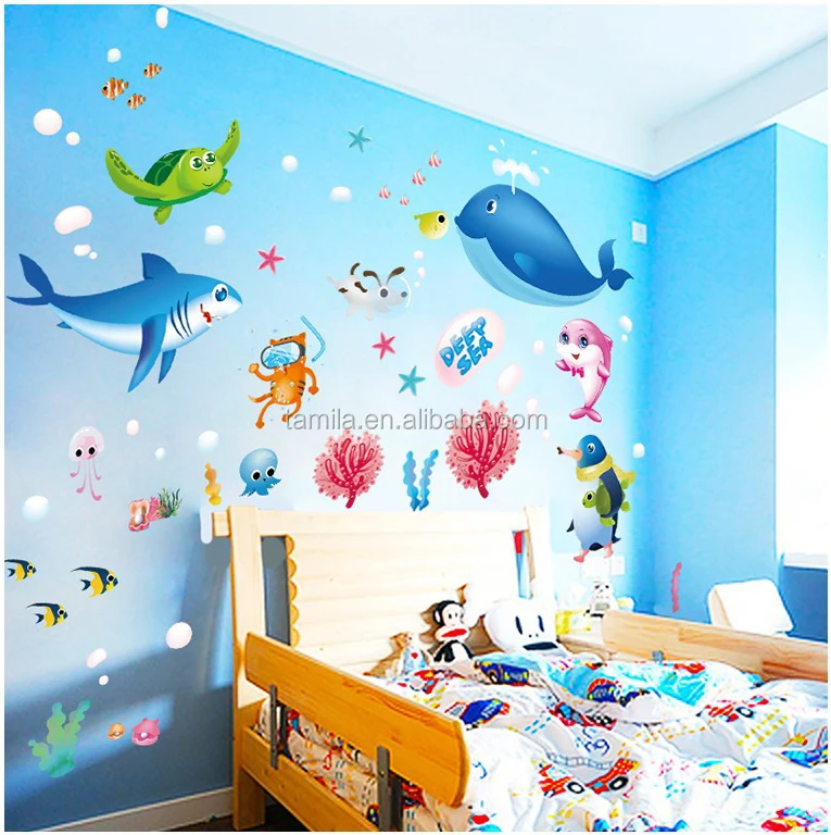 ik1336 Wall Decal Sticker fish seahorse sea star animal bathroom living bedroom 