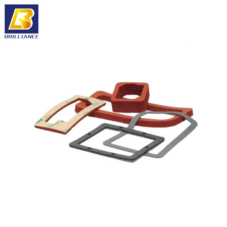 Compression Molded Silicone Rubber Spacer Gasket Flat Rubber Gaskets Die Cut Rectangular Gasket