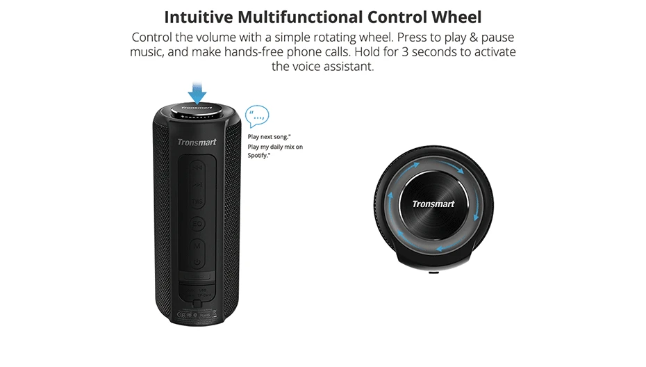 BT Speaker 40W Portable Speaker Deep Bass Soundbar with IPX6 Waterproof, Power Bank Function SoundPulse Tronsmart T6 Plus - ANKUX.COM