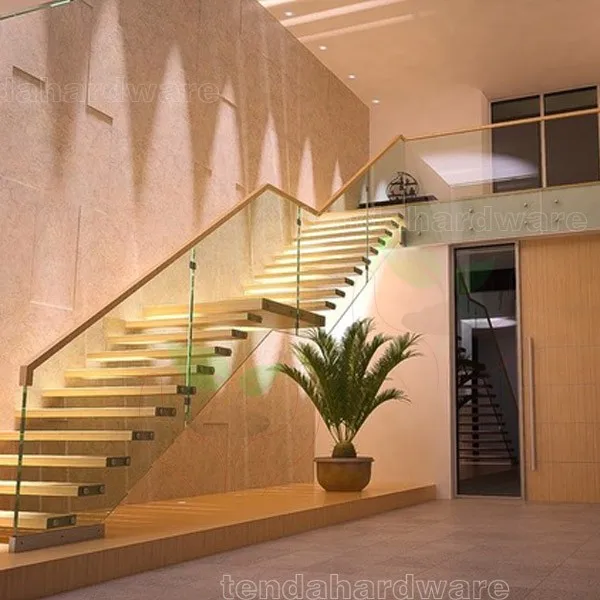 Floating Tempered Glass Stairs With Laminated Glass Tread Buy