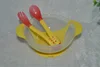 Baby Learnning Dishes With Suction Cup Assist food Bowl Temperature Sensing Spoon Drop Baby Spoon Bowl Set Baby Tableware