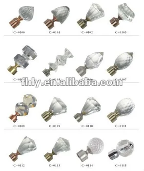 Beautiful Crystal Curtain Rod End Caps Finials Beautiful Crystal Curtain Rod End Caps