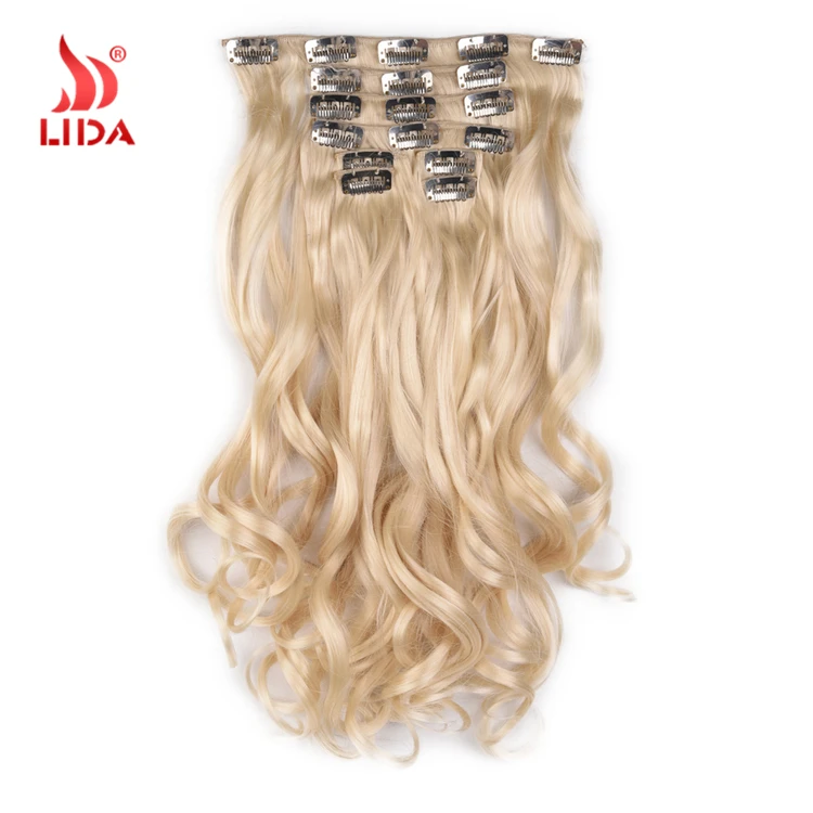 Darling Curly Blonde Clip In Hair Extensions Hairpieces 20inch 613